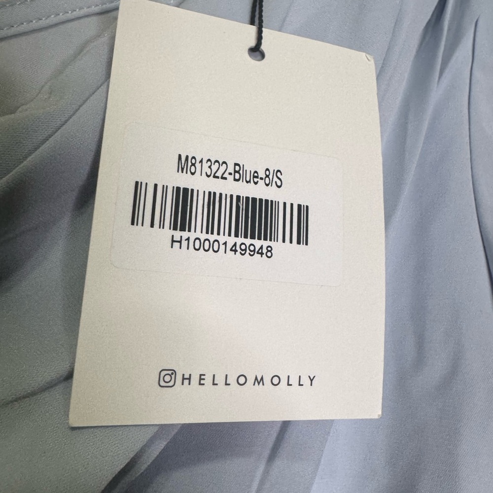Hello Molly Light Blue Ruched One-Shoulder Dress - Picture 7 of 13